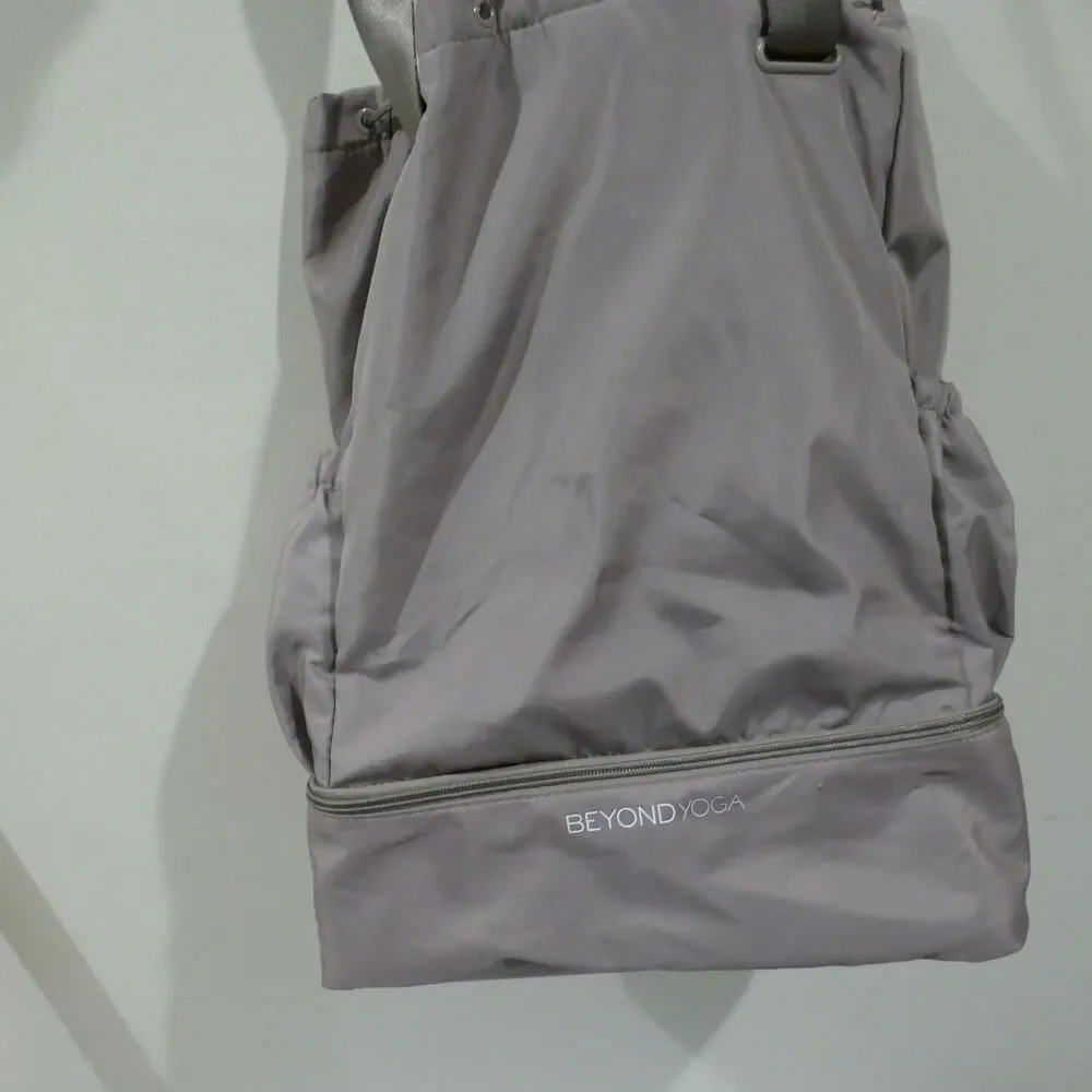 Beyond Yoga Gym Bag Convertible Backpack Tan Drawstring Workout Bag